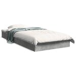 vidaXL Cadre de lit gris béton 75x190 cm bois d'ingénierie