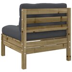 vidaXL Salon de jardin 5 Pièces avec coussins bois de pin imprégné
