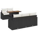 vidaXL Ensemble de salon de jardin 6 pièces avec coussins en poly rattan noir