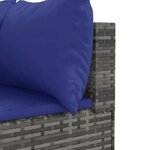 vidaXL Salon de jardin 5 Pièces avec coussins Gris Résine tressée