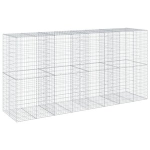 vidaXL Panier gabion avec couvercle 400x100x200 cm fer galvanisé