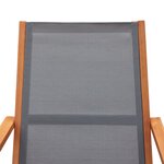 vidaXL Chaise de jardin Gris Bois d'eucalyptus solide et textilène