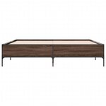 vidaXL Cadre de lit chêne marron 200x200 cm bois d'ingénierie et métal