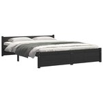 vidaXL Cadre de lit sans matelas noir bois massif 135x190 cm