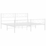 vidaXL Cadre de lit métal avec tête de lit/pied de lit blanc 193x203cm