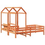 vidaXL Ensemble de lit et de banc avec toit 75x190 cm bois massif pin