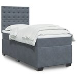 vidaXL Sommier à lattes de lit et matelas Gris foncé 80x200 cm Velours
