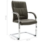 Chaise fauteuil siège de bureau informatique étude cantilever similicuir gris 02_0023991