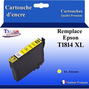 T3AZUR- Cartouche Compatible avec Epson 18XL 18 XL remplace Epson Expression Home XP225 XP30 XP302 XP305 XP312 XP315 XP322 XP325 Jaune