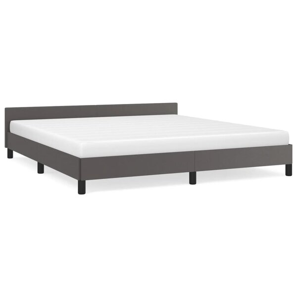 vidaXL Cadre de lit avec tête de lit Gris 160x200 cm Similicuir
