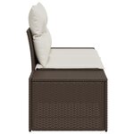 vidaXL Canapé de jardin 2 places avec rangement et coussins Marron Rotin Synthétique
