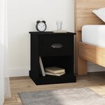vidaXL Table de chevet noir 39x39x47 5 cm bois d’ingénierie