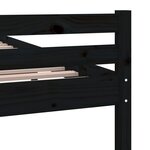 vidaXL Cadre de lit Noir Bois massif 150x200 cm Très grand