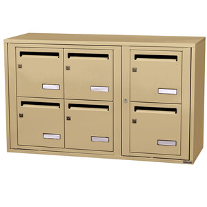 Bloc collectif leabox.com 3x2 grade 3 simple face Intérieur fixation murale Beige RAL 1001 finition brillante