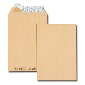 Paquet de 10 pochettes kraft brun b5 176x250 85 g/m² bande de protection gpv