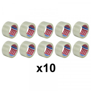 Lot de 10 rubans emballage adhésif transparent tesa 66m x 50mm