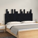 vidaXL Tête de lit murale Noir 146 5x3x80 cm Bois massif de pin