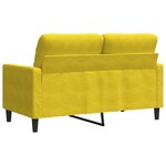vidaXL Canapé à 2 places Jaune 120 cm Velours