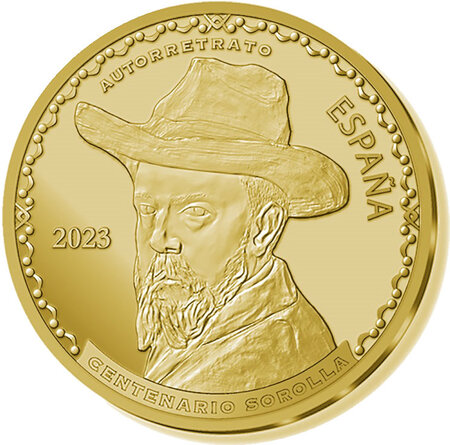 Monnaie en or 200 euro g 13.5 millésime 2023 joaquin sorolla self portrait