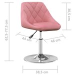 vidaXL Chaises à dîner pivotantes 4 Pièces Rose Velours