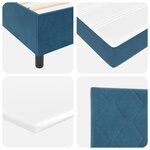 Lit à ressorts vidaXL avec matelas bleu foncé 140x190 cm velours