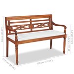 vidaXL Salon de jardin avec coussins 4 Pièces bois de teck solide