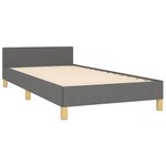 vidaXL Cadre de lit avec tête de lit Gris foncé 90x190 cm Tissu