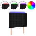 vidaXL Tête de lit à LED Noir 103x16x118/128 cm Tissu