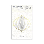 Boule En Papier Blanche - Nid D'abeille Blanc - Finitions Paillettes Dorées - Spécial Réveillon - Draeger paris