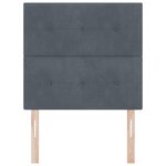 Tête de lit capitonnée gris foncé 100 cm en velours
