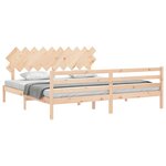 vidaXL Cadre de lit avec tête de lit 200x200 cm bois massif