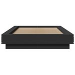 vidaXL Cadre de lit avec lumières LED noir 90x200 cm bois d'ingénierie