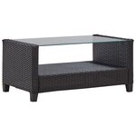 vidaXL Canapés de jardin 6 Pièces avec coussins Résine tressée Noir