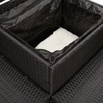 vidaXL Canapé de jardin avec table et coussins en forme de L noir
