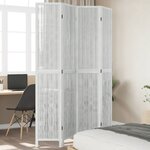 vidaXL Cloison de séparation 4 panneaux blanc bois de paulownia massif