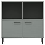 vidaXL Bibliothèque avec pieds en métal Gris 90x35x90 5 cm Bois OSLO