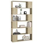 vidaXL Bibliothèque/Séparateur de pièce Chêne Sonoma 100x24x188 cm