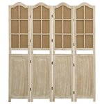 vidaXL Cloison de séparation 4 panneaux Marron 140x165 cm Tissu