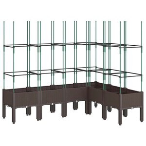 vidaXL Jardinière avec treillis marron 160x120x142 5 cm PP