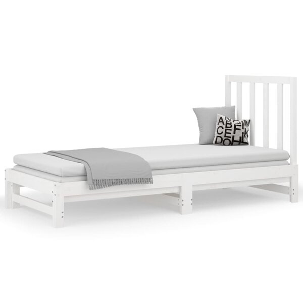 vidaXL Lit coulissant Blanc 2x(90x200) cm Bois de pin massif