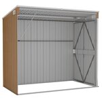 vidaXL Abri de jardin mural Marron 118x194x178 cm Acier galvanisé