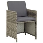 vidaXL Mobilier à dîner de jardin 9Pièces et coussins Résine tressée Gris