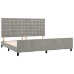 vidaXL Cadre de lit avec tête de lit Gris clair 200x200 cm Velours