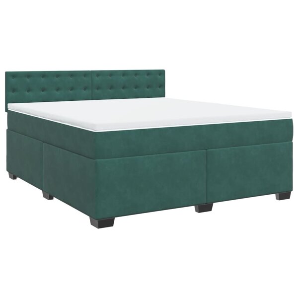 vidaXL Sommier à lattes de lit et matelas Vert foncé 180x200cm Velours