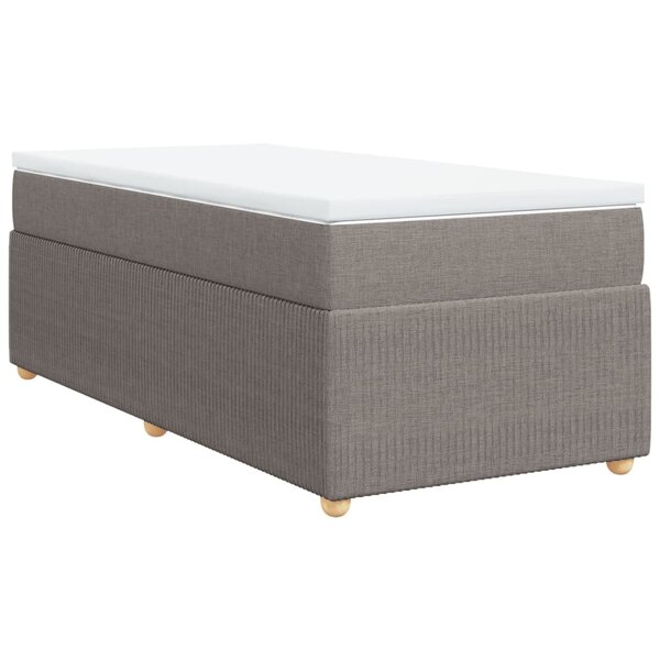 vidaXL Sommier à lattes de lit avec matelas Taupe 100x200 cm Tissu