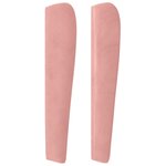 vidaXL Tête de lit avec oreilles Rose 147x23x118/128 cm Velours