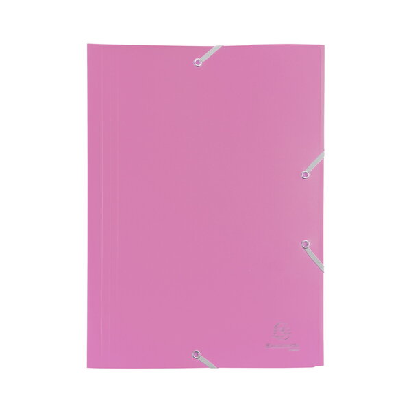 Chemise 3 rabats elastiques 24x32cm polypropylène - rose