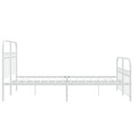 vidaXL Cadre de lit métal avec tête de lit/pied de lit blanc 140x190cm