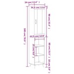 vidaXL Buffet haut Blanc 34 5x34x180 cm Bois d'ingénierie
