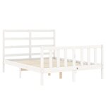 vidaXL Cadre de lit avec tête de lit blanc 120x200 cm bois massif